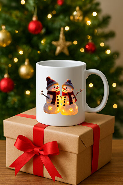 California ST Yılbaşı Konseptli Kardan Adam Tasarımlı Kupa Bardak