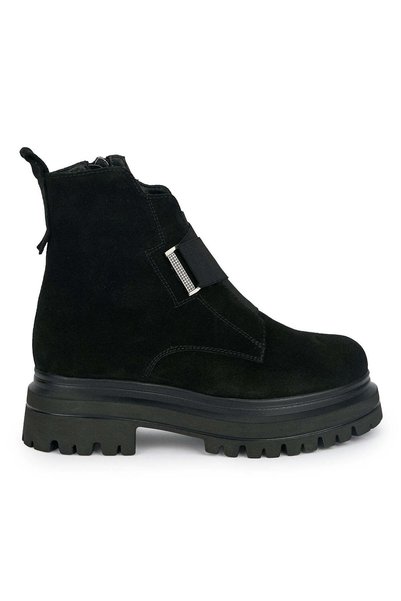 Trenddo Shoes Ghete dama din piele naturala neagra