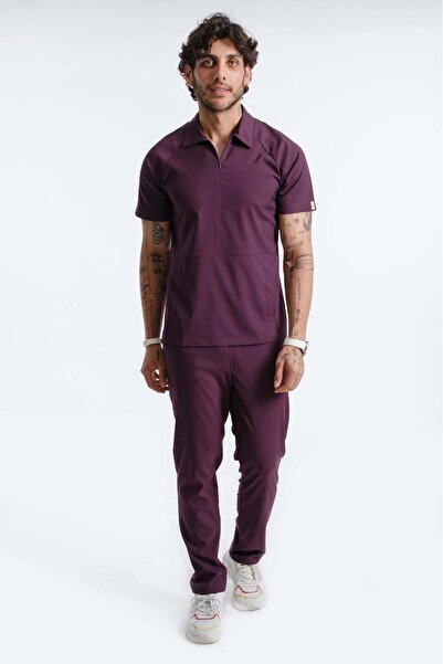 LİZY UNİFORM زي طبي للرجال من نولان - موديل موردم بسحاب للممرضين والأطباء، بد...