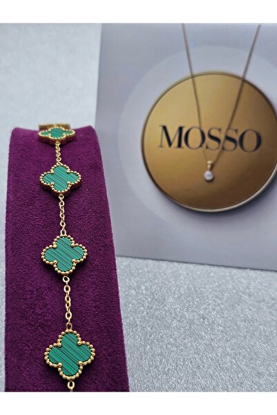 Mosso Steel سوار فولاذي بلون ذهبي أخضر طراز يونكالي فاخر