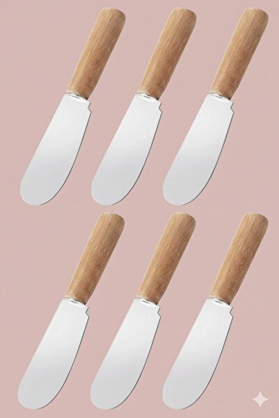 Ranüş Home 6'lı Bambu Saplı Kahvaltılık Tereyağ Reçel Bıçağı,6'lı Kahvaltılık Bıçak Seti