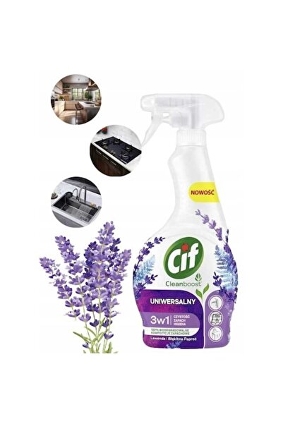 Cif 3-in-1 Cleaning Spray, Cleanboost, Lavender and Blue Fern, 500 ml