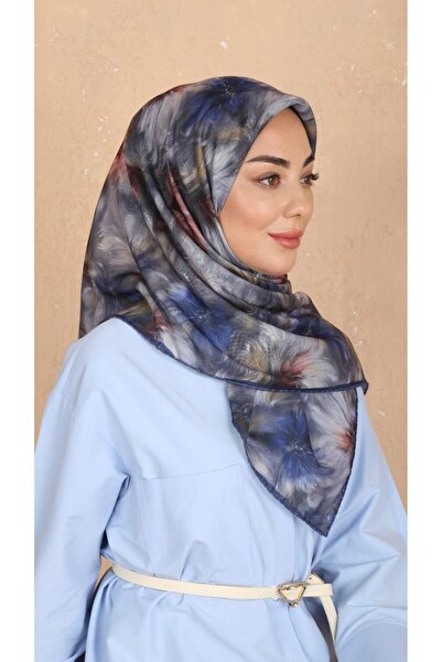 locella Soft Pamuk Eşarp Lacivert-6