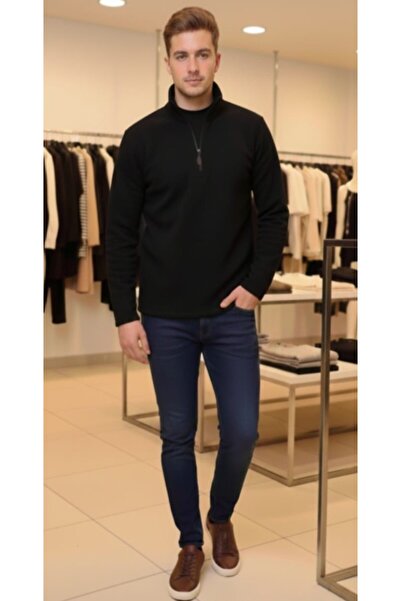 Blax Ανδρικό φούτερ POLAR με θερμικό μισό φερμουάρ, χωρίς χνούδιασμα, με όρθι...