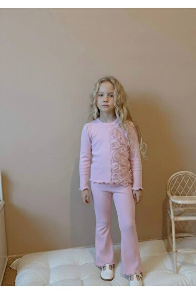 renkli diyar Girl's Flared seasonal set with rose detail for kindergarten, primary school