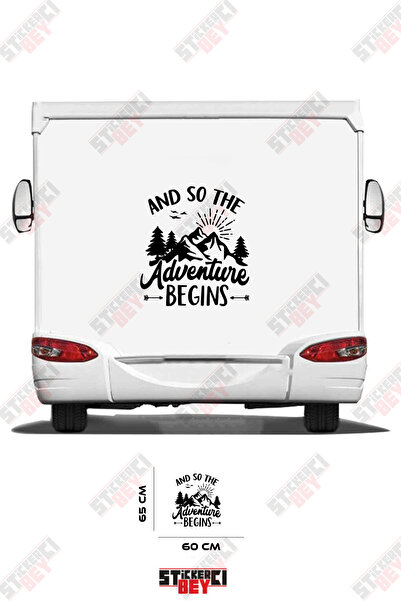 STİCKERCI BEY Adventure Begins Written on the Mountain Image Caravan Sticker ...