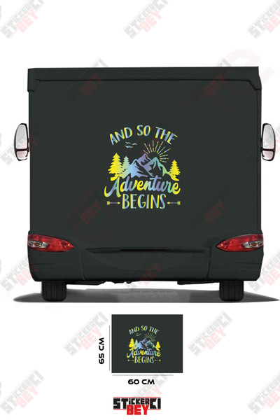 STİCKERCI BEY Adventure Begins Written on the Mountain Image Caravan Sticker ...