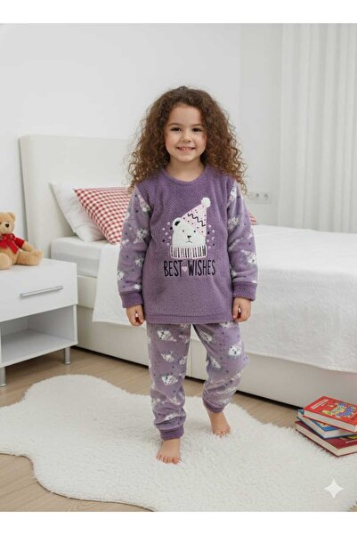 kız çocuk polar pijama takımı
