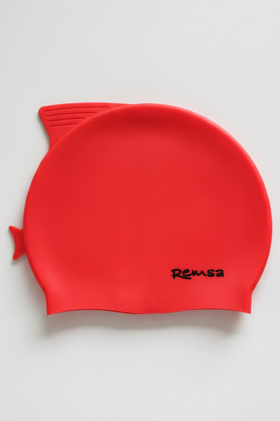 Remsa Mayo Remsa Fin Detail Children's Silicone Pool Swimming Cap Rsb-Ç-01 Red