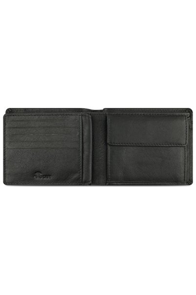 BUGATTI Portofel bărbătesc, piele naturală, compartimente multiple, Banda 491333, negru