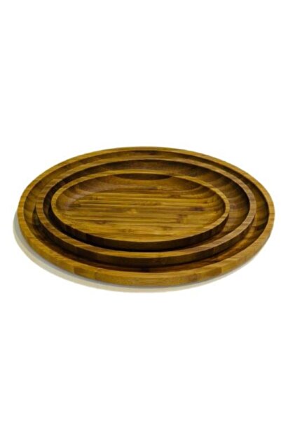 Generic Luxury 3-piece Oval Bamboo Serving Tray Set