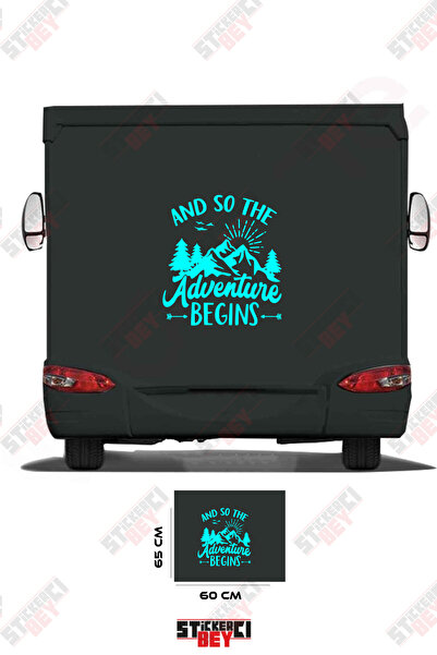 STİCKERCI BEY ملصق للسيارة مع صورة جبلية وكتابة 'الغوص في المغامرة'