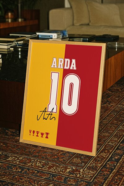Base Concept Arda Turan 10 Numara Sarı Kırmızı İmzalı Forma Tasarım Poster Ta...