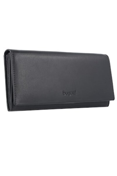 BUGATTI portofel de damă, seria Vertice 49319, piele naturală, negru