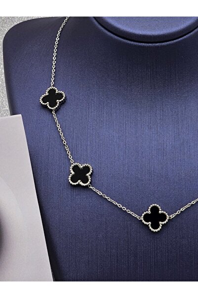 Mosso Steel قلادة فضية سوداء كبيرة الحجم من الفولاذ طراز يونكالي