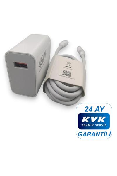 Xiaomi 45 (WATT) Hızlı Şarj Aleti Adaptörü Kablo Seti ( KVK Teknik Servis Garantili )