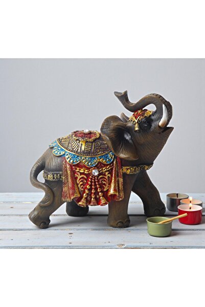 e-life shop Lüks Nakış İşlemeli Feng Shui Şans Getiren Fil Heykeli Dekoratif ...