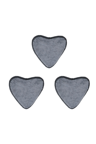 Teno Set of 3 Replacement Pads for Mop with Heart-Shaped Head, 360-degree rotation, 24 cm, grey