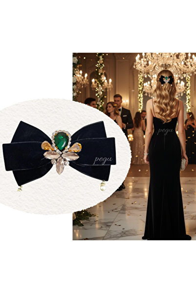 pegu baby collection حجر، لؤلؤ أسود مخملي بتصميم خاص بإبزيم أوتوماتيكي