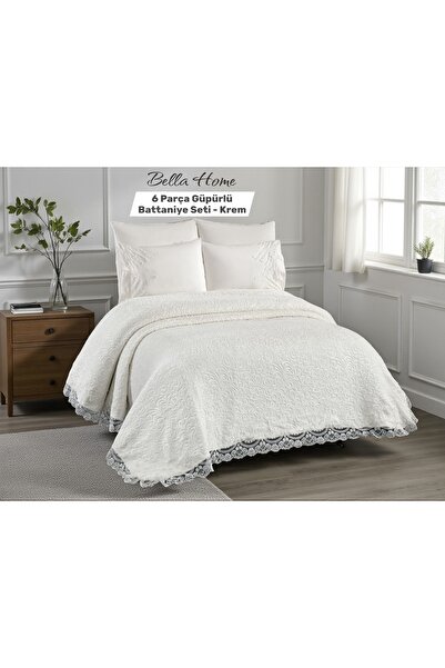 Bella Home Lumina Battaniyeli Fransız Yatak Örtüsü - 6 Parça - Orijinal Kutul...