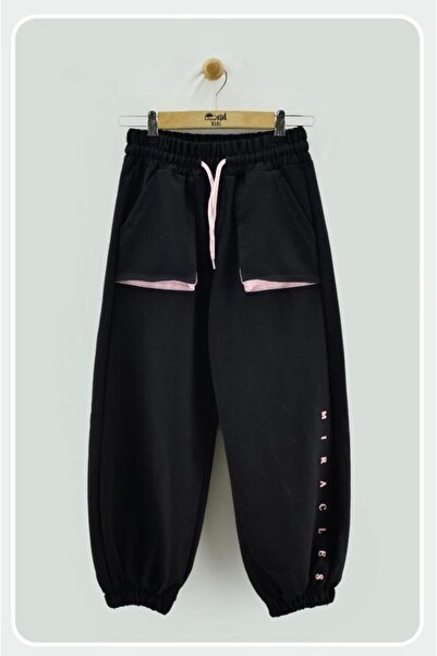 RAPAPA Φούτερ για κορίτσια με oversized τσέπες –Μαύρο-7374