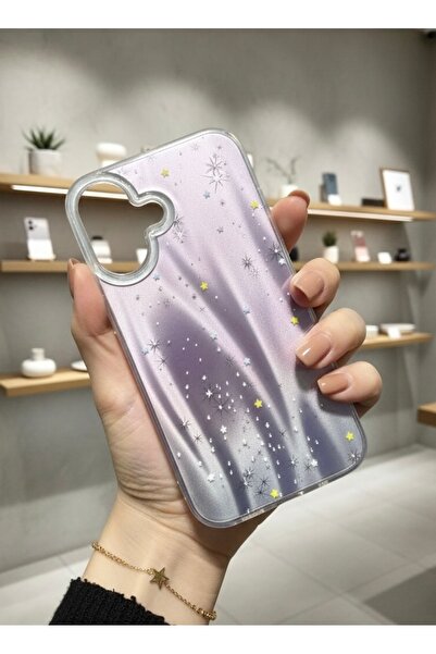 OVADA iPhone 16 Uyumlu Kamera Koruma Çıkıntılı Işıltılı Baskılı Premum Siliko...