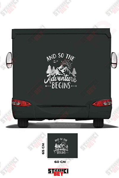 STİCKERCI BEY ملصق للسيارة مع صورة جبلية وكتابة 'الغوص في المغامرة'