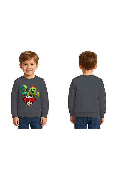 SEDİRLİ Унисекс детска блуза с принт Brawl Stars и подплата от 3-нишка шерпа