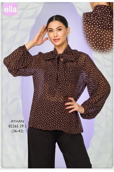 AYHAN Polka Dot Chiffon Shirt