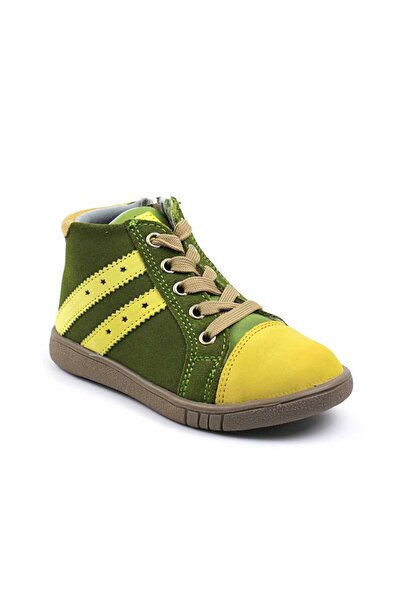 tino Ghete sport pentru copii , captusite , din piele naturala 3197-VERDE/MUSTAR