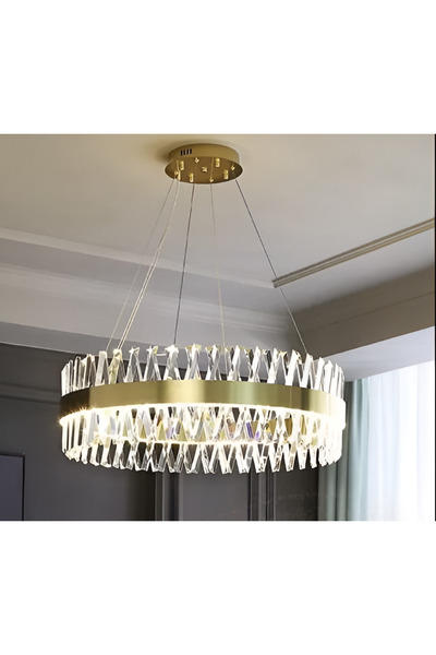 Alista Home Candelabru LED CASERTA cu telecomandă, 68 W, reglabil intensitatea luminii, 3000K/4000K/6000K, Ø60 cm, auriu