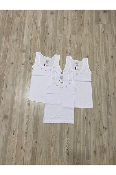 Tutku kız çocuk atlet geniş askı nakışlı ribana