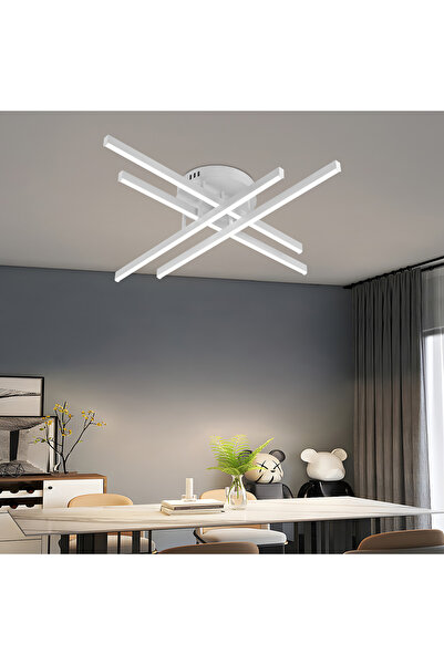 Alista Home GIO LED Chandelier with Remote, 54W, 4 Sources, Cool/Warm/Neutral, Dimmable, White