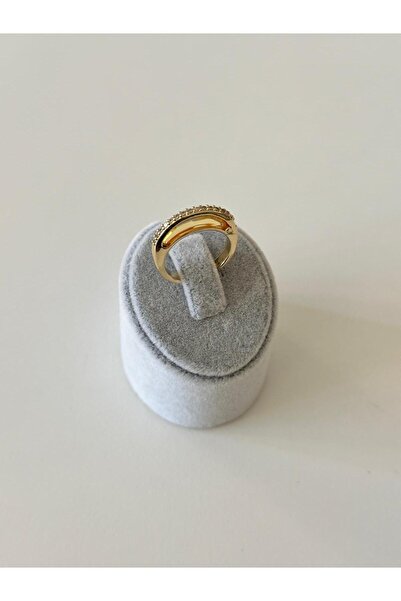 Charmist 14K Çelik Üzeri Altın Kaplama Zirkon Taşlı Özel Seri Yüzük