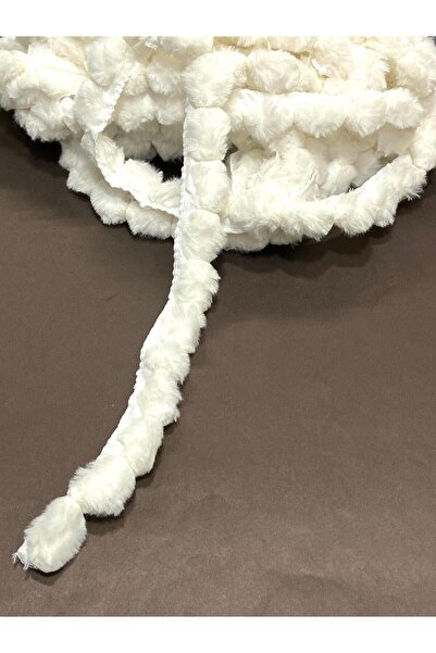 karantuhafiye شريط بومبوم ناعم من القطيفة / 1 متر / أبيض