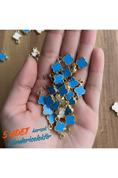 Feron Aksesuar Yonca Kolye Ucu Charm – Altın Renk Metal- Şans Takı Yapımı – (...