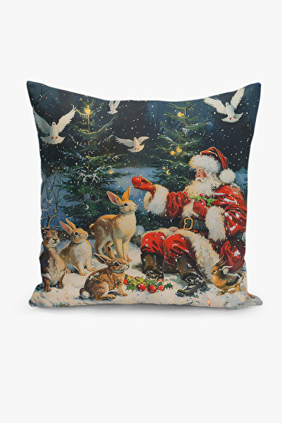Filamente غطاء وسادة مطبوع رقميًا على الوجهين لعيد الميلاد / نمط حيواني / نمط...