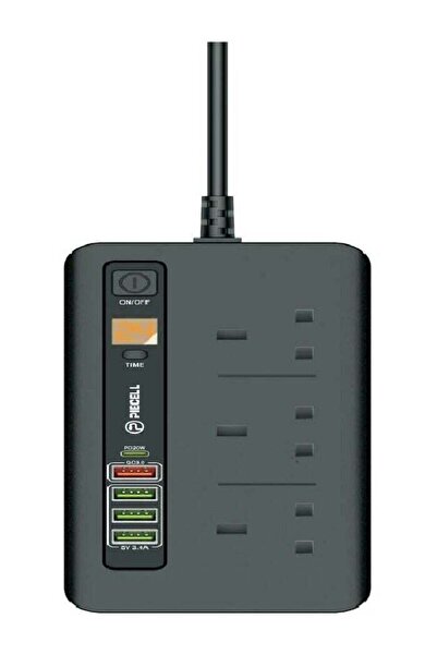 PIECELL شريط طاقة متعدد الاستخدامات بطول 5 أمتار مزود بمؤقت، بقدرة 3000 واط، ...