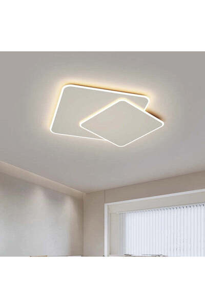 Alista Home Candelabru LED FUTURA LUMINA 98W, 2 pătrate, reglabil, alb