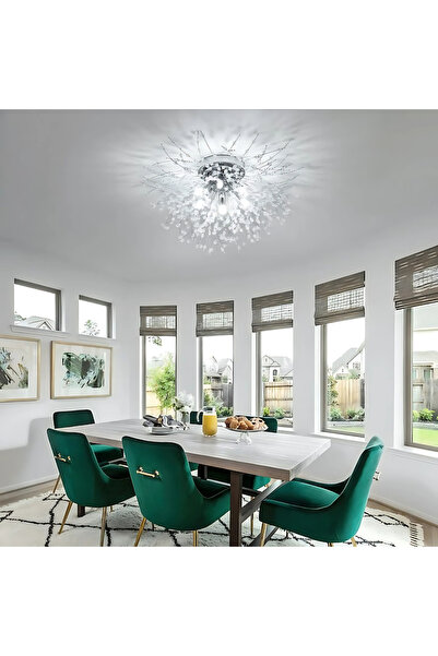 Alista Home Candelabru de cristal RONDO Vivace, 5 x G9, Diametru 40 cm, Argin...