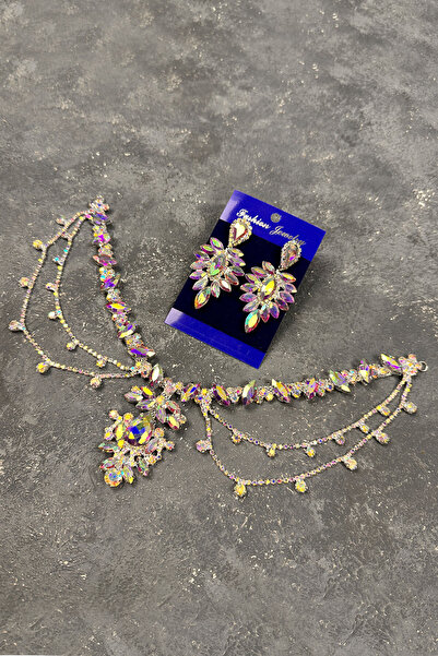 Limelia طقم أقراط شعر للعروس من موديل أهو مع شراشيب وإكسسوارات شعر للزفاف مع ...