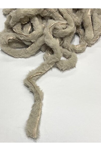 karantuhafiye Плюшена мека кръгла панделка / 1 метър / кремава