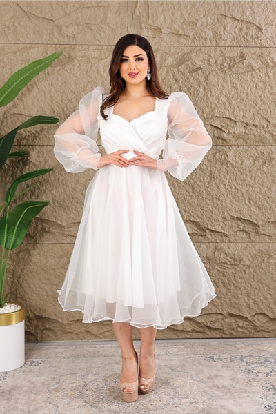 Helen Fashion Dalya Tül Dekolteli Tasarım Abiyemiz