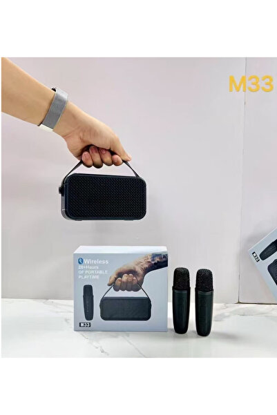 inteknoloji M33 Hoparlör kablosuz taşınabilir Işıklı kablosuz Çift mikrofonlu hoparlör TF/USB/AUX