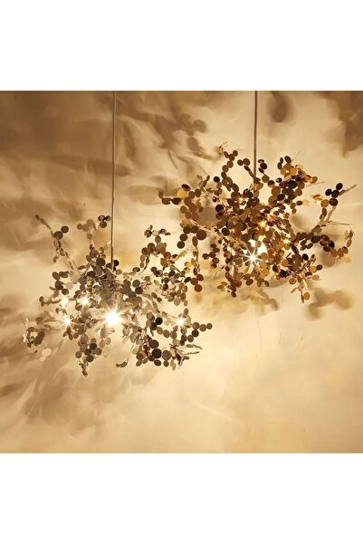 Alista Home CAPRICIO Allegro Modern Chandelier, 2 x E14, Ø40 cm, Gold, Adjustable Height