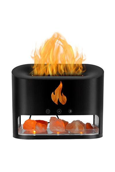 Teno Fireplace Diffuser with Black Himalayan Pink Salt