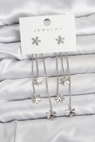 STİLLOVE أقراط نسائية متدلية من النحاس الفضي طراز باباتيا