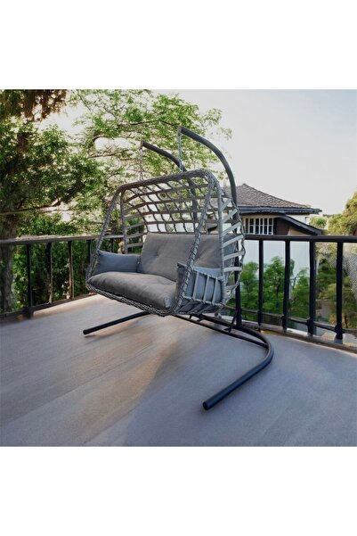 FYAQA HOME Çift Kişilik Rattan Örgü Salıncak , Hamak