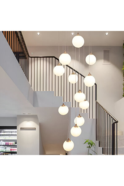 Alista Home Candelabru pandantiv, 12 globuri opal x E27, auriu, înălțime reglabilă