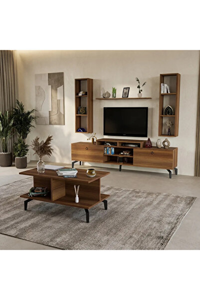 Stylish Home طاولات طقم خشب بني موديل SH21